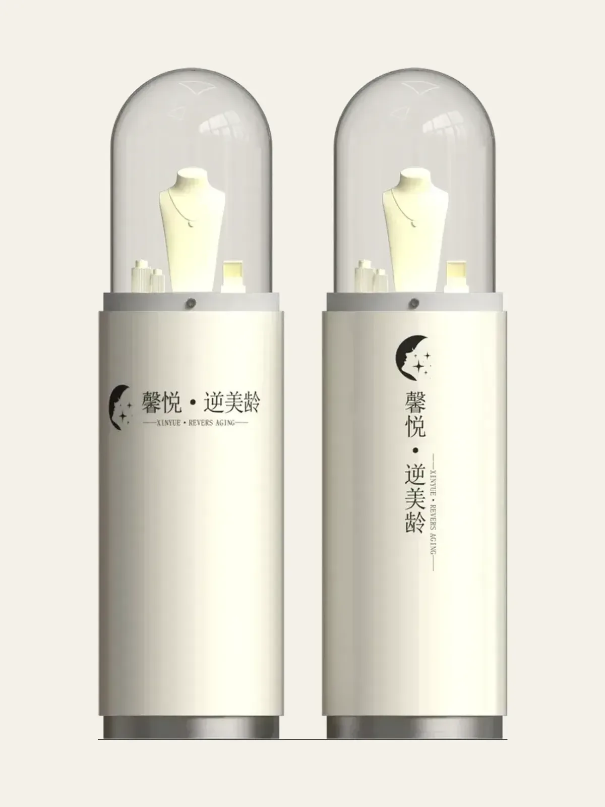 圆玻璃罩珠宝展示柜 1视图1